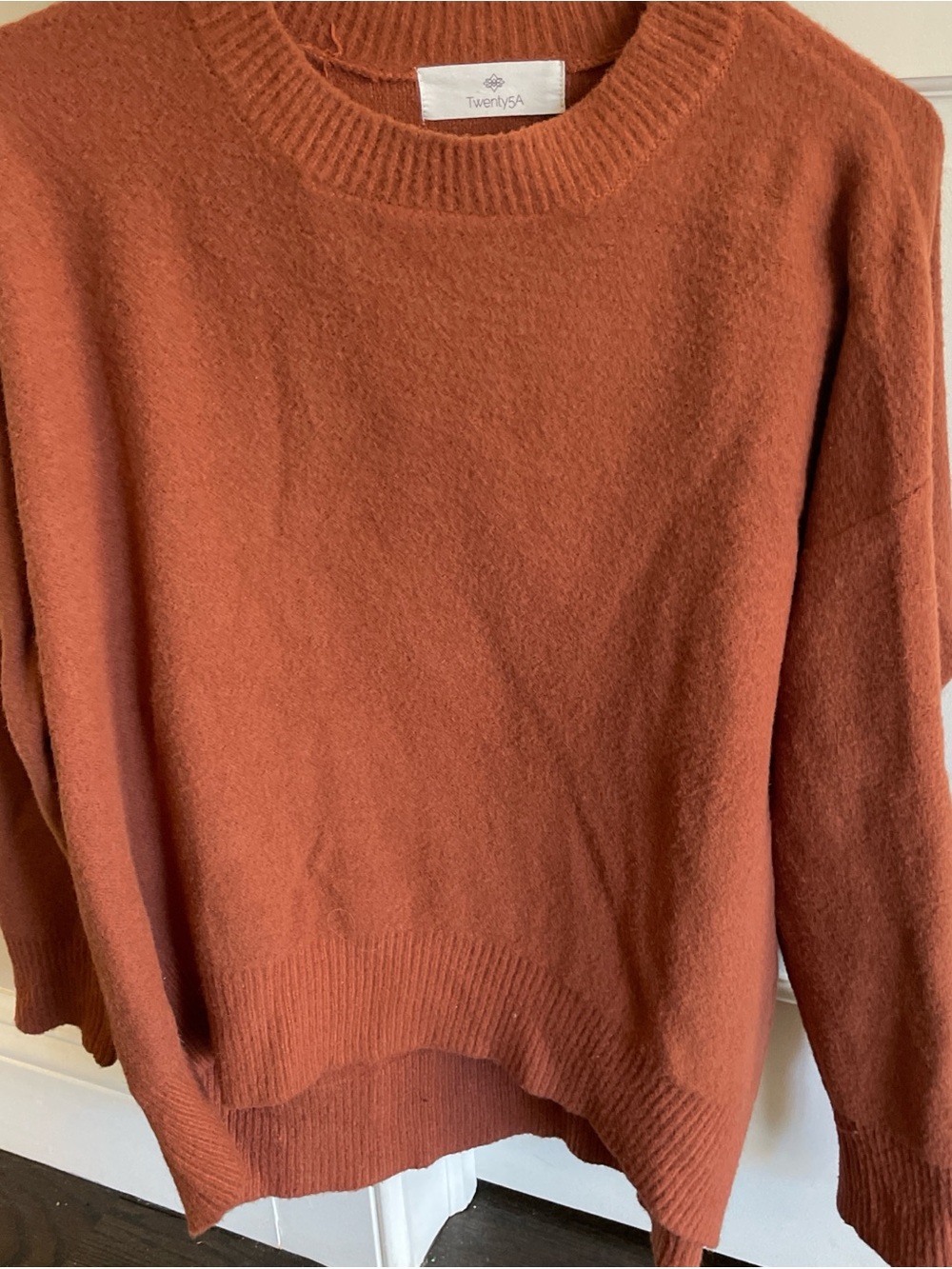 Cozy Rust Crewneck Sweater - Women's